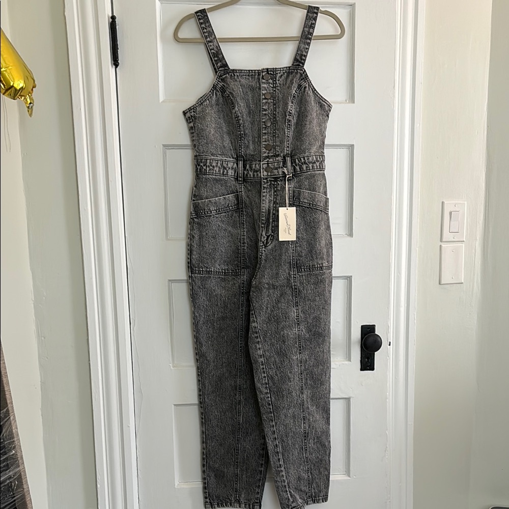 Gray Denim Jumpsuit